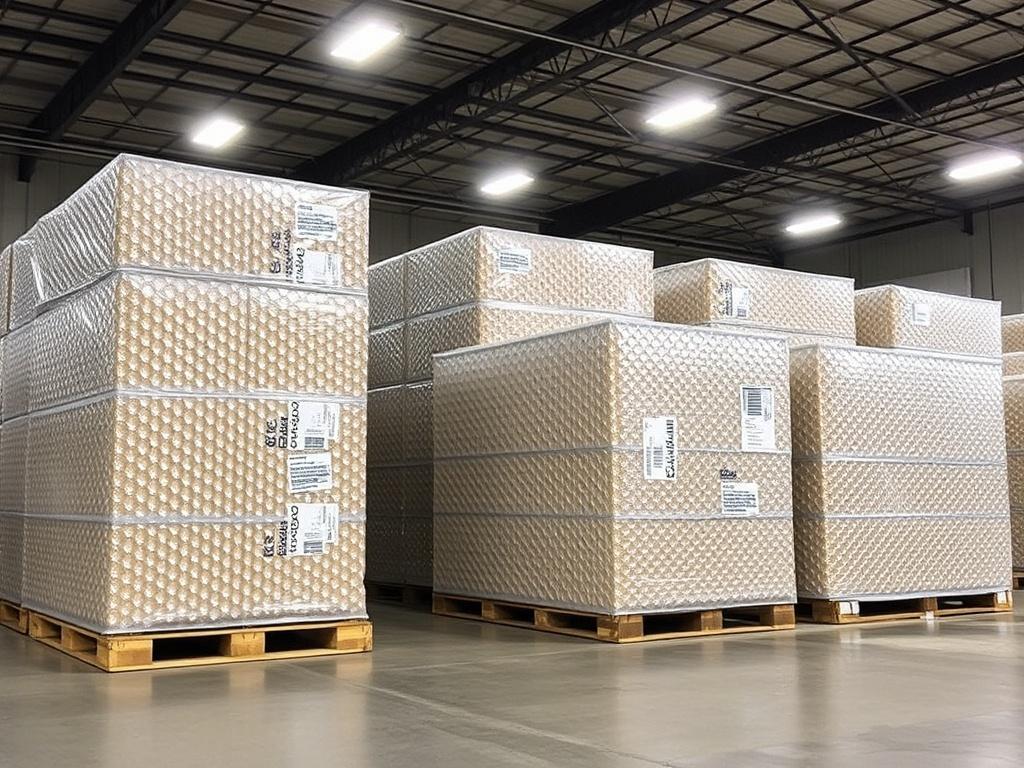 Air bubble wrap for warehouse storageфото